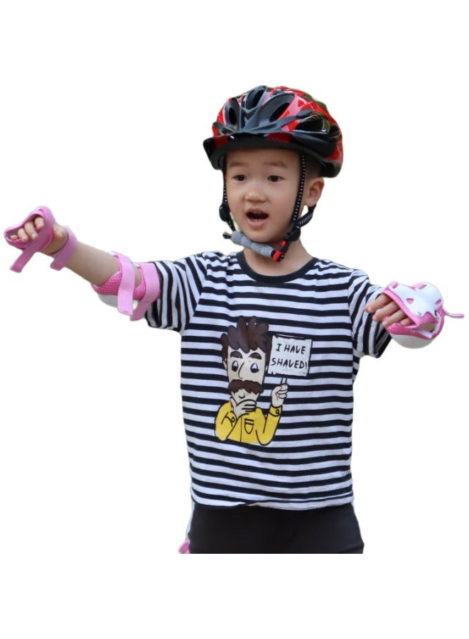 osagie Ot11 Children'S Roller Skating Helmet, Bicycle Riding Safety Helmet, One-Piece Molding With Protective Gear, Sports Balance Bike, White And Blue - Image 1