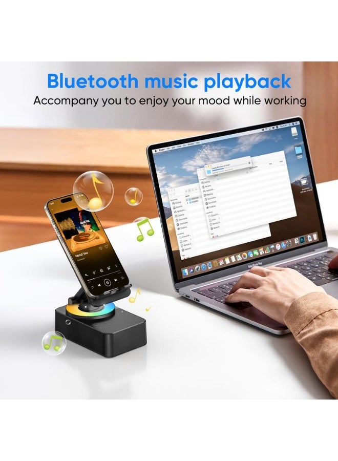 Wireless Audio Bluetooth Speaker with Emergency charging, 5in1 Phone Holder Power Bank with Colorful Ambient Light for Tablet iPhone Android  - Image 4