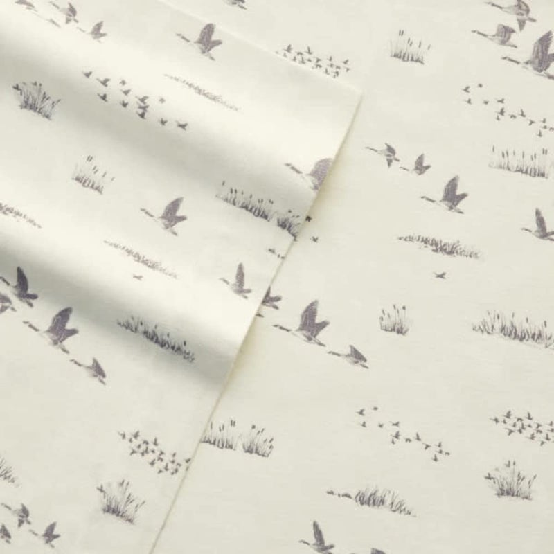 Eddie Bauer - Flannel Sheets Twin Size, Anti-Pilling & Wrinkle Resistant Cotton, Touchably Soft for All-Season Comfort - Bed Sheets with Matching Pillowcase & Fitted Sheet (Geese Meadow Yellow) - Image 5