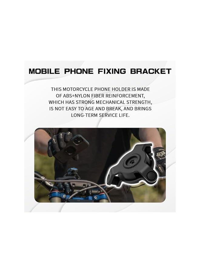 Green Tiger Bike Phone Mount, 360° Rotation Handlebar Holder for Motorcycles, Electric Bikes, Bicycles, Shock-Absorbing GPS Bracket for 4.7-7.2 Inch Smartphones (Blue) - Image 5