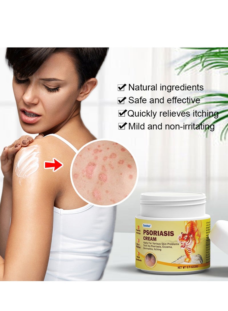 Sumifun Psoriasis Cream,Natural Chinese Herbal Eczema Psoriasis Creams Dermatitis and Eczema Pruritus Psoriasis Ointment，Psoriasis Creams - Psoriasis Treatment, Antibacterial Cream,for Body Itching 20g - Image 3