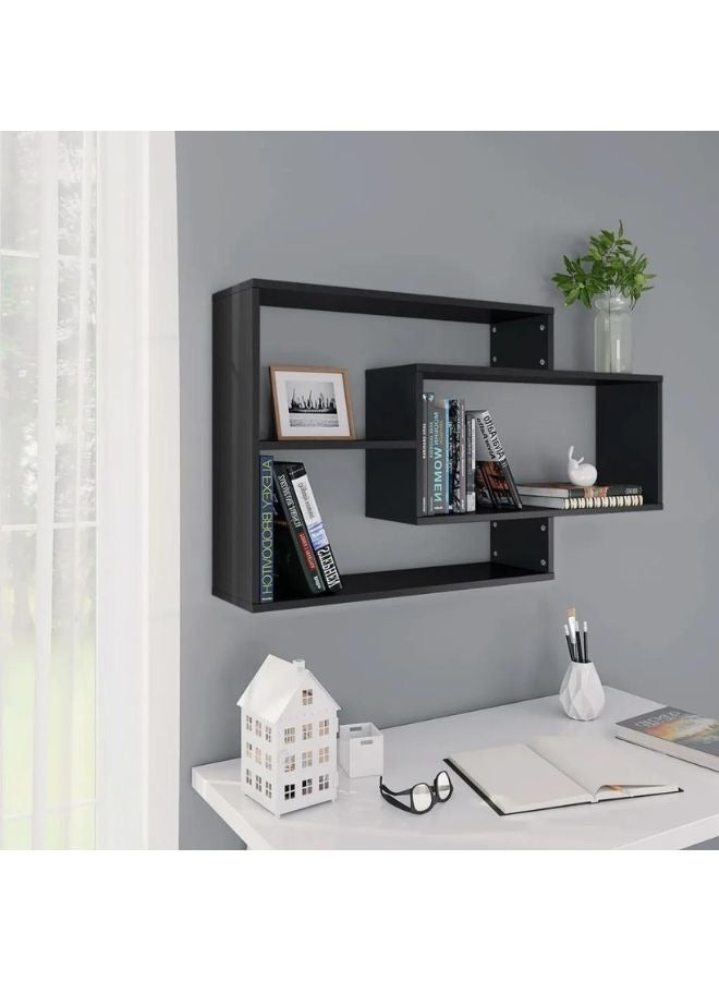 فيداكسل رف حائط أسود 104x20x58.5 سم خشب هندسي  - Image 1