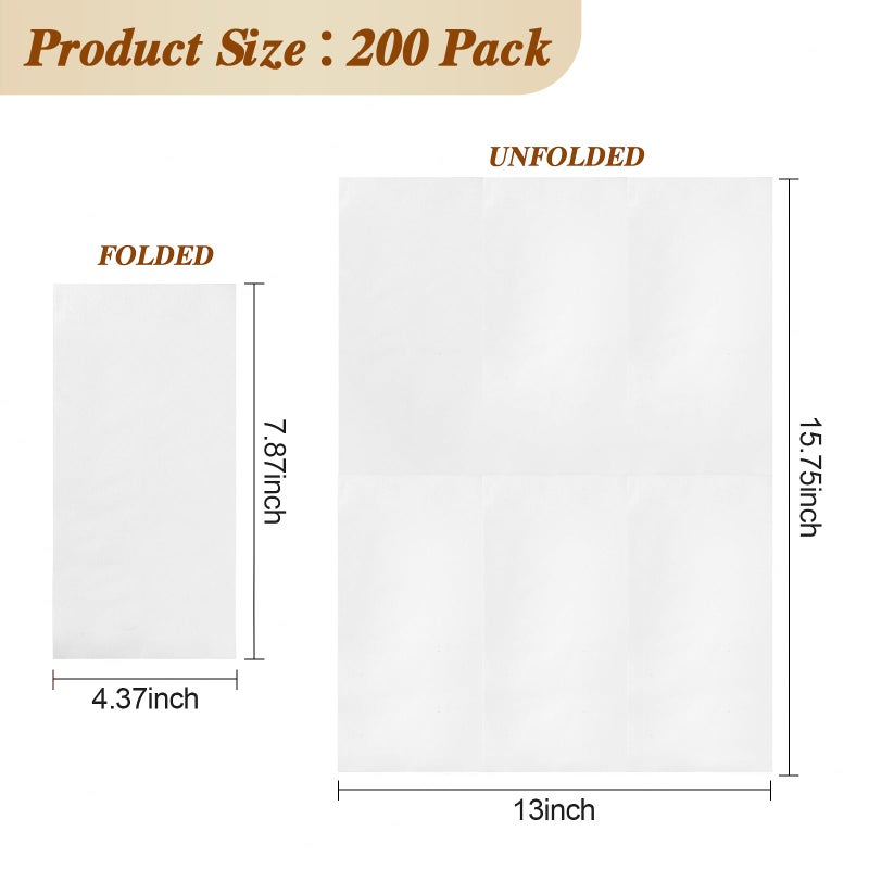 BESTVIP 200 Pack Disposable Paper Napkins  3-Ply White Dinner Napkins  Soft Bathroom Napkins for Guests  Absorbent Party Napkins Wedding Napkins for Dinners  Kitchen or Events - Image 4