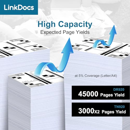 LinkDocs Compatible Toner Cartridge and Imaging Drum Set Replacement for TN920 DR920 to use with HL-L5210 L5215DW L6210DW L6217DW L6310DW L6415DW DCP-L5510DN Printer (2 Toner & 1 Drum) - Image 2