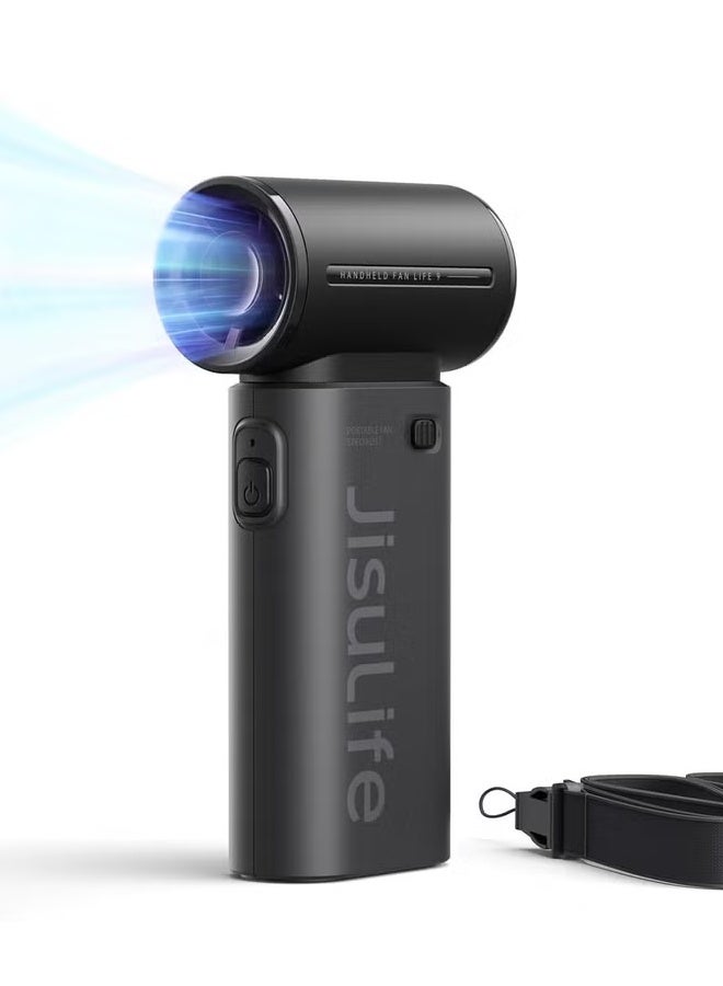 JISULIFE Portable Handheld Fan, Mini USB Rechargeable Fan, 5000mAh [18H Extended Battery Life], Personal Makeup/Eyelash Fan, Pocket Fan with 5 Speeds for Women Men Travel Camping Outdoor Black - Image 1