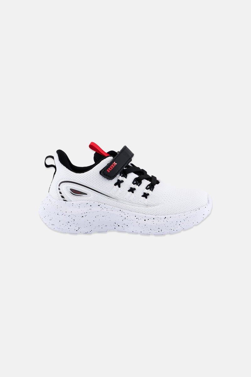 RBX Kids Boy Brand Logo Velcro Closure Running Shoes, White - Image 4