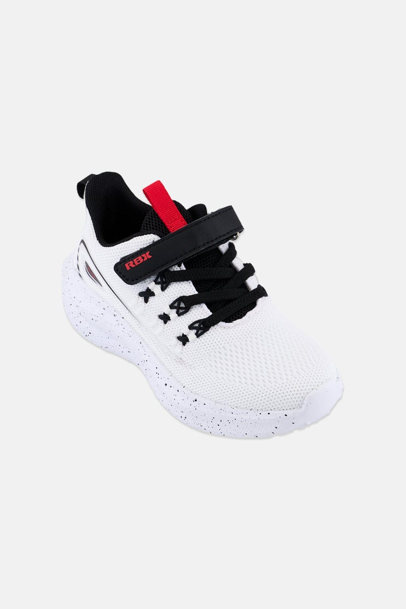 RBX Kids Boy Brand Logo Velcro Closure Running Shoes, White - Image 1