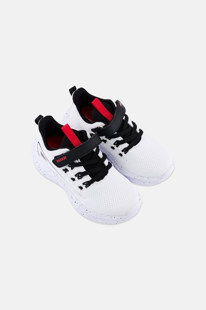 RBX Kids Boy Brand Logo Velcro Closure Running Shoes, White - Image 3