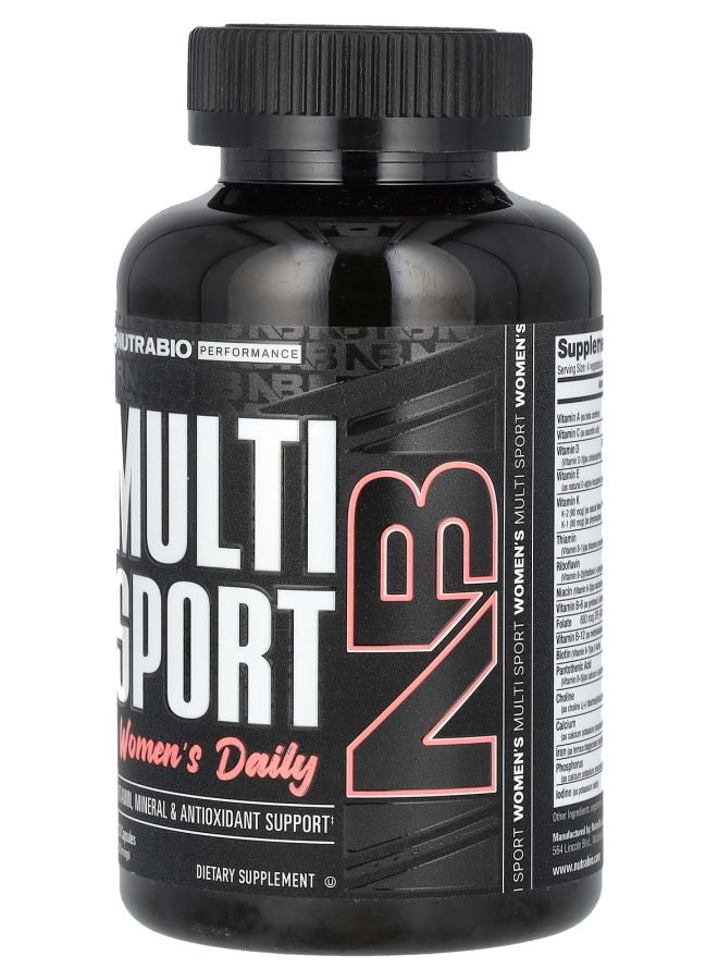 NutraBio MultiSport Women's Daily 120 Capsules - Image 2