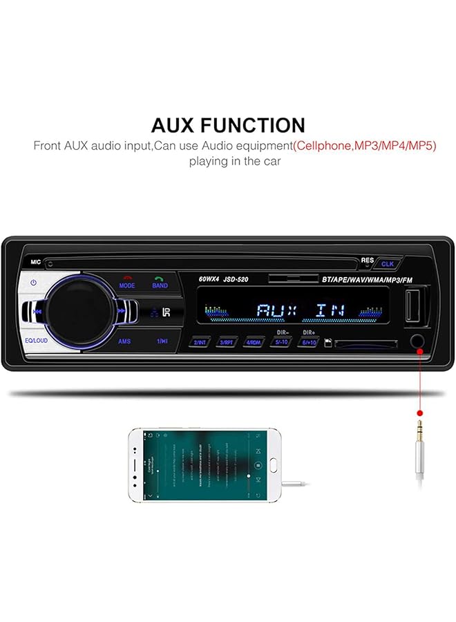Generic Car Radio Audio Usb/Sd/Mp3 Player Receiver,Bluetooth Hands-Free With Remote Control Black 1 Din,Black  - Image 4