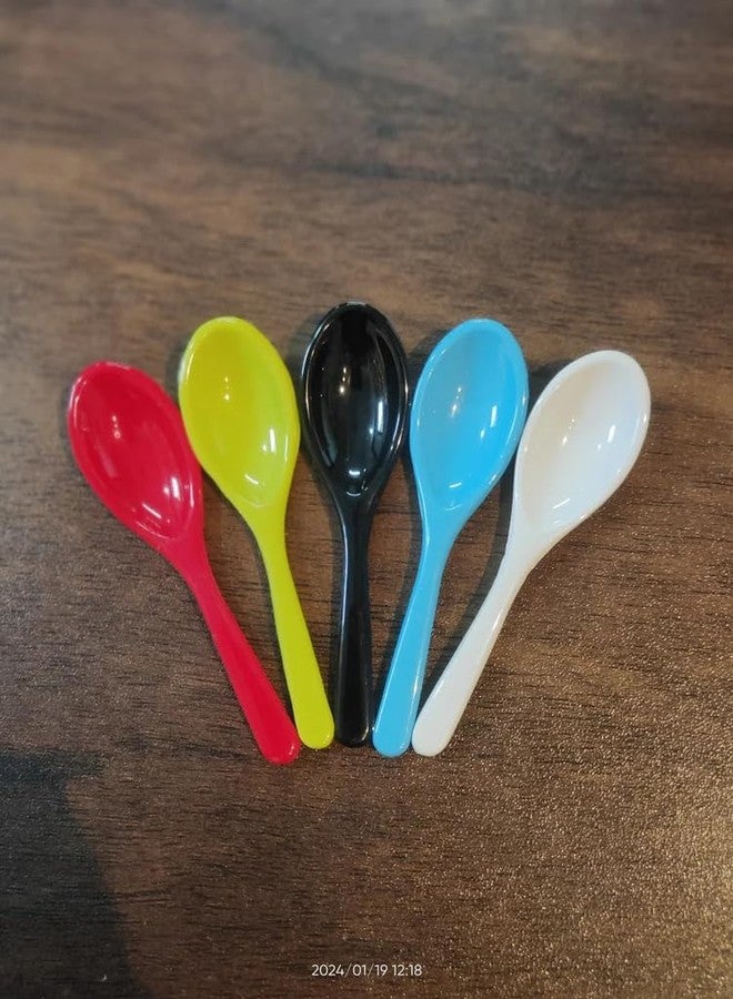 PUTHAK Plastic Masala Spoon for Small Containers, Multipurpose Spoon for Dispensing Tea, Coffee, Sugar, Condiments & Spices (Multicolor, Set of 10) - Image 5