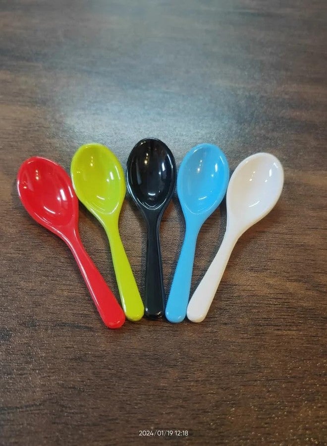 PUTHAK Plastic Masala Spoon for Small Containers, Multipurpose Spoon for Dispensing Tea, Coffee, Sugar, Condiments & Spices (Multicolor, Set of 10) - Image 4
