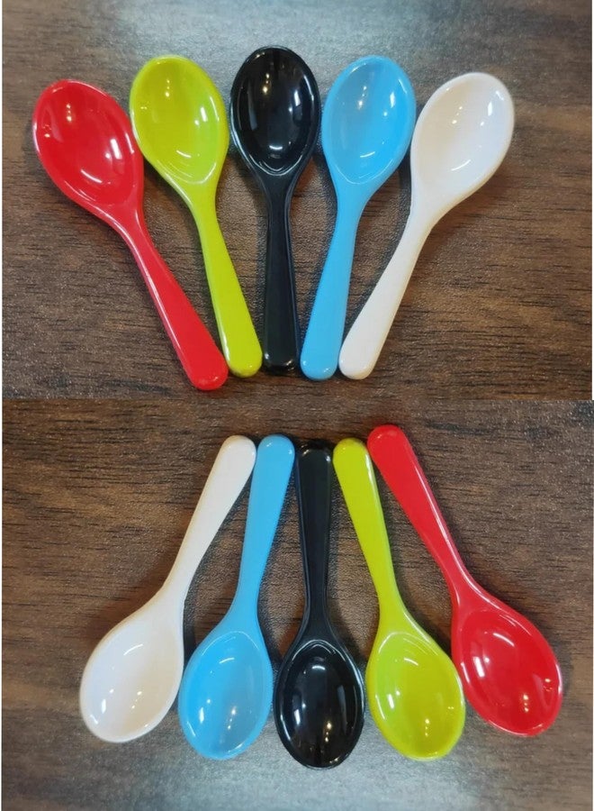 PUTHAK Plastic Masala Spoon for Small Containers, Multipurpose Spoon for Dispensing Tea, Coffee, Sugar, Condiments & Spices (Multicolor, Set of 10) - Image 1
