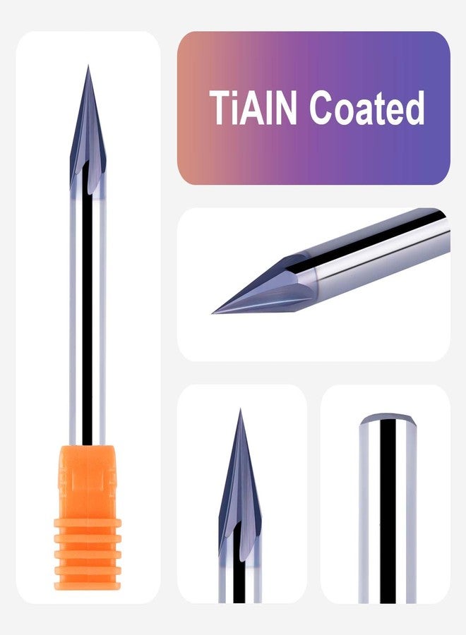SpeTool 30 Degree V Groove Router Bit with Tiain Coated1/4 Inch Shank, 4-Flute Carbide Chamfer End Mill Carbide V Bit for CNC Engraving and Chamfering Lettering - Image 3