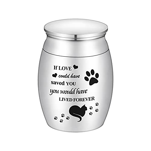 Small Cat Urn for Ashes 157 Inches Tiny Cremation Urn Mini Pet Paw Keepsake Stainless Steel Mini Urn for Cat Ashes Holder