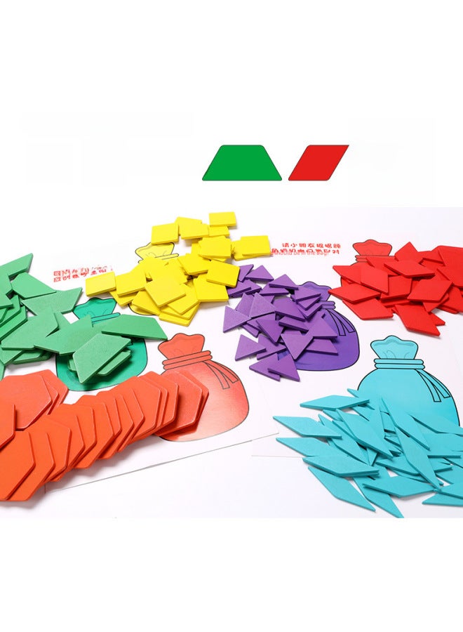 Wooden Puzzle Early Education Children Boxed Puzzle Shape Digital Cognitive Puzzle Toy Intellectual Creative Building Blocks Toy-Color:MZM-day And Night Building Blocks - Image 5