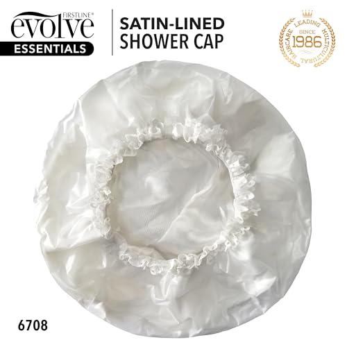 Evolve "Go Satin" Lined Shower Cap Ivory - Image 3