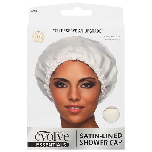 Evolve "Go Satin" Lined Shower Cap Ivory - Image 1