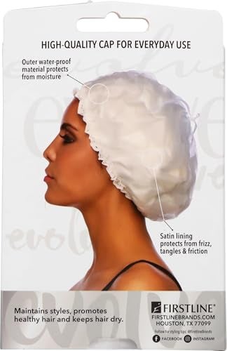 Evolve "Go Satin" Lined Shower Cap Ivory - Image 2