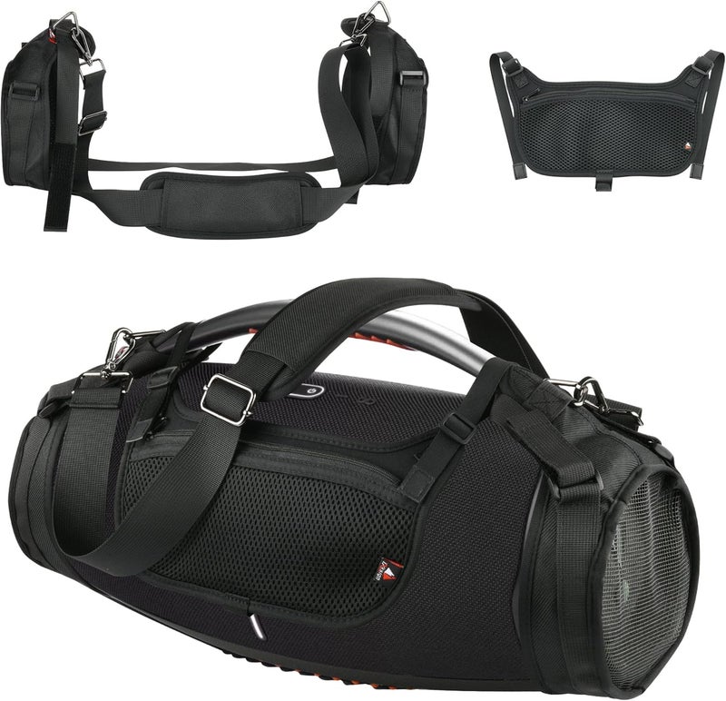 TXesign Travel Strap for JBL Boombox, Waterproof Portable Bluetooth Speaker, Shoulder Strap with Two Side Covers, Travel Bag for JBL Boombox, Black, black, Compact - Image 1