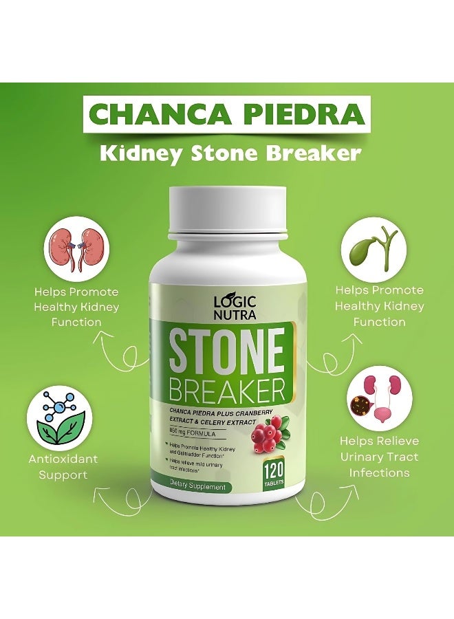 Logic Nutra Chanca Piedra Kidney Stone Breaker 800mg Tablets 120'S