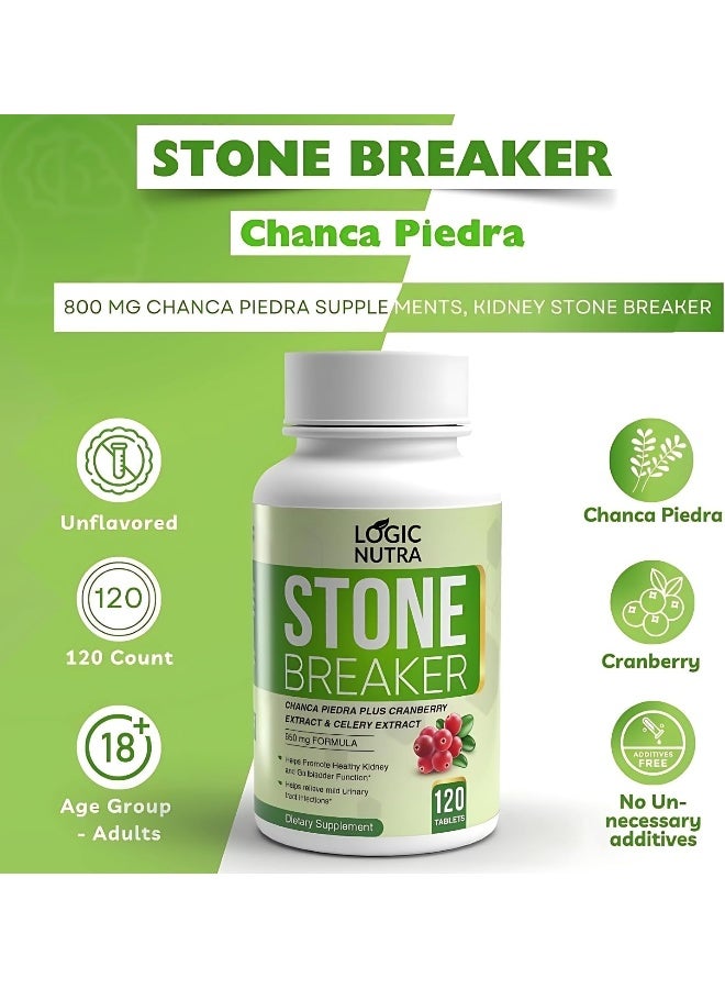 Logic Nutra Chanca Piedra Kidney Stone Breaker 800mg Tablets 120'S
