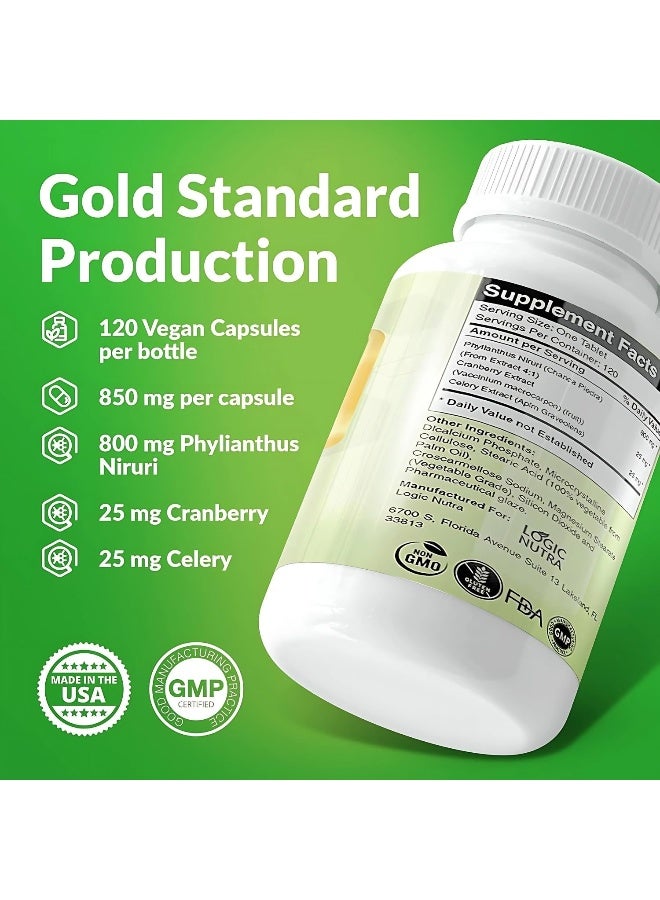 Logic Nutra Chanca Piedra Kidney Stone Breaker 800mg Tablets 120'S