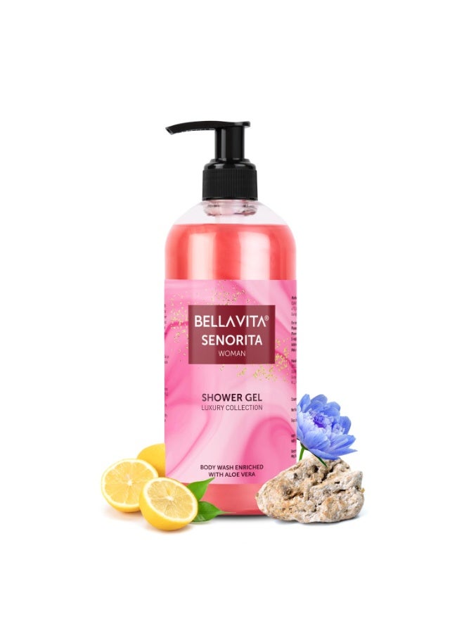 Bella Vita Luxury Senorita Woman Body Wash Shower Gel for Women | 500ml | Deep Cleansing, Hydrating & Moisturising with Aloe Vera Extract | Prevents Dry, Rough Skin | Suitable for All Skin Types - Image 1
