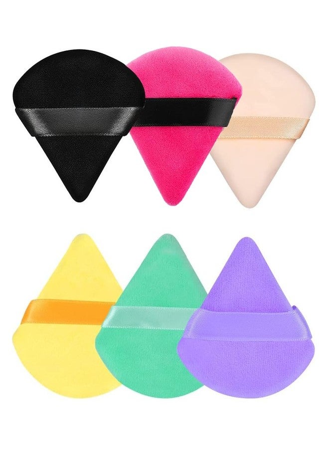 MeSkin Round Makeup Sponge Puff for Women - Dry and Wet Application for Powder, Body Powder, and Contouring - Cosmetic Sponge for Precision Makeup Application (Multicolor, Pack of 3) (3pcs Triangle powder puff) - Image 1