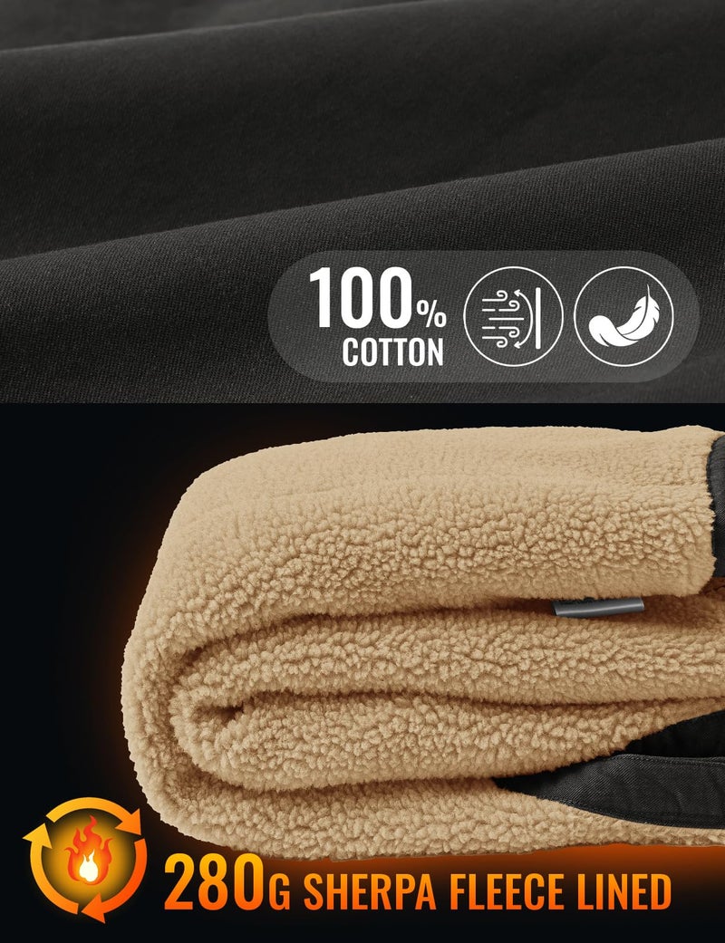TBMPOY Men's Winter Vest Casual Sherpa Fleece lined Full Zip Lightweight Vest Outerwear Warm Cotton Travel Jackets Deep Gray M - Image 3