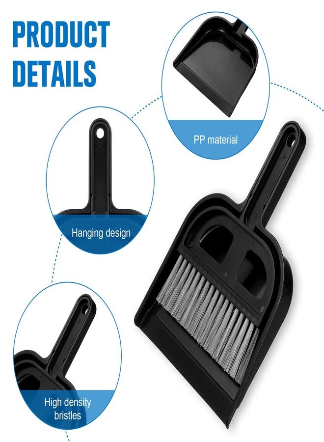 SHINEOFI Mini Desktop Cleaning Brush Small Broom and Dustpan Set for Keyboard Crumbs and Desk Surface Cleanup Compact Handheld Black Brush for Home and Office Use 8.46X6.29X0.78In - Image 5