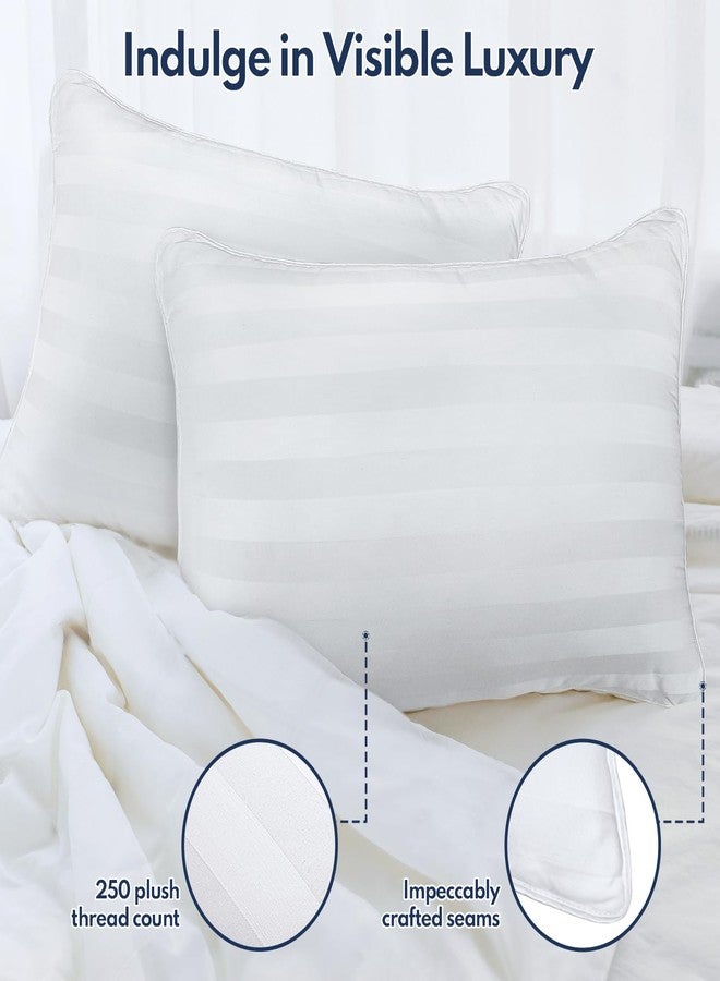 DIORIS Pillows Queen Size Set of 2 - Luxury Hotel Collection Bed Pillows for Sleeping, Supportive Side Sleeper Pillow, Microfiber Filled for Back, Stomach Sleepers - Image 4