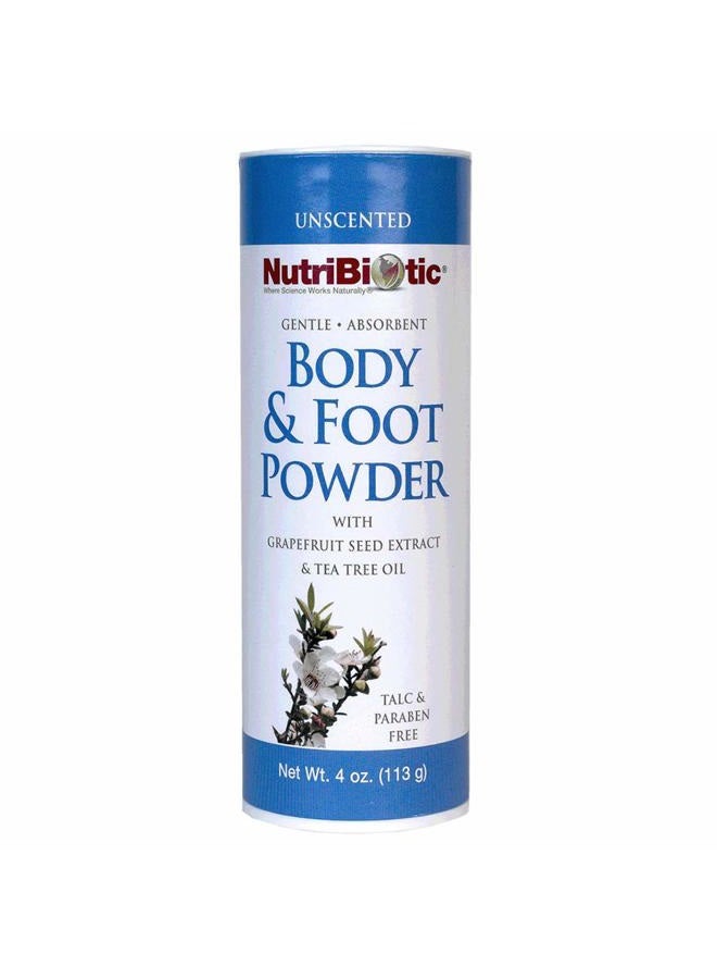 Nutribiotic – Body & Foot Powder, Unscented, 4 Oz | with Grapefruit Seed Extract & Tea Tree Oil | Vegan & Non-GMO | Talc, Paraben & Gluten Free | Gentle & Absorbent - Image 1