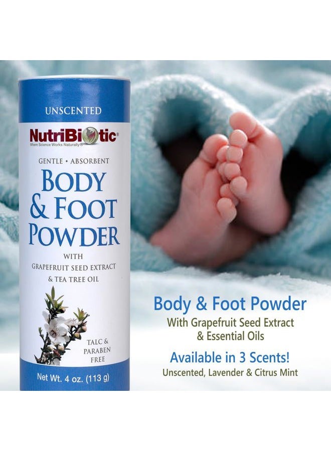 Nutribiotic – Body & Foot Powder, Unscented, 4 Oz | with Grapefruit Seed Extract & Tea Tree Oil | Vegan & Non-GMO | Talc, Paraben & Gluten Free | Gentle & Absorbent - Image 2