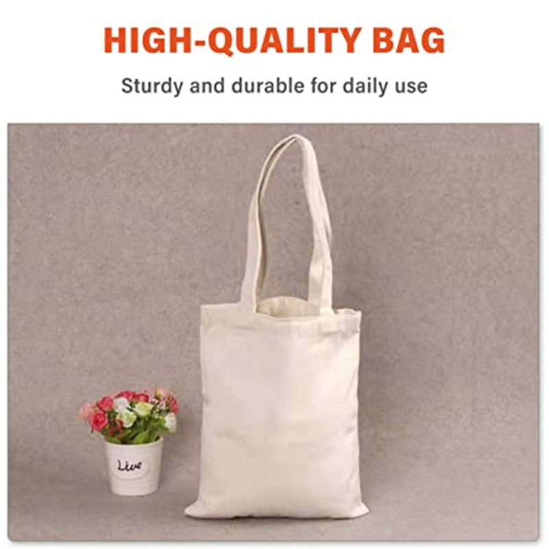 10PCS Canvas Bag Handbag Large Capacity Color Foldable Reusable Lightweight Shopping Bag Cloth Bag Tote Bag - Image 5