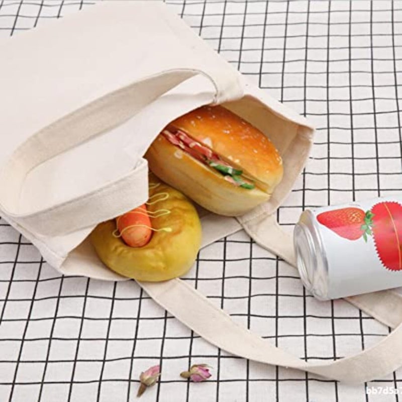 10PCS Canvas Bag Handbag Large Capacity Color Foldable Reusable Lightweight Shopping Bag Cloth Bag Tote Bag - Image 3