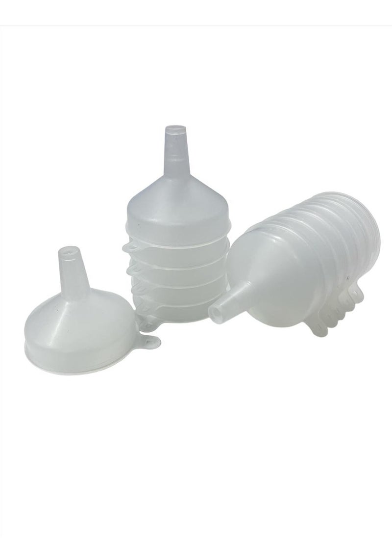 Generic 12-piece Mini Plastic Funnel Transparent Mini Plastic Funnel Liquid Filling Clear Plastic Travel Mini Funnel for Small Samples of Perfume Emulsion  - Image 1