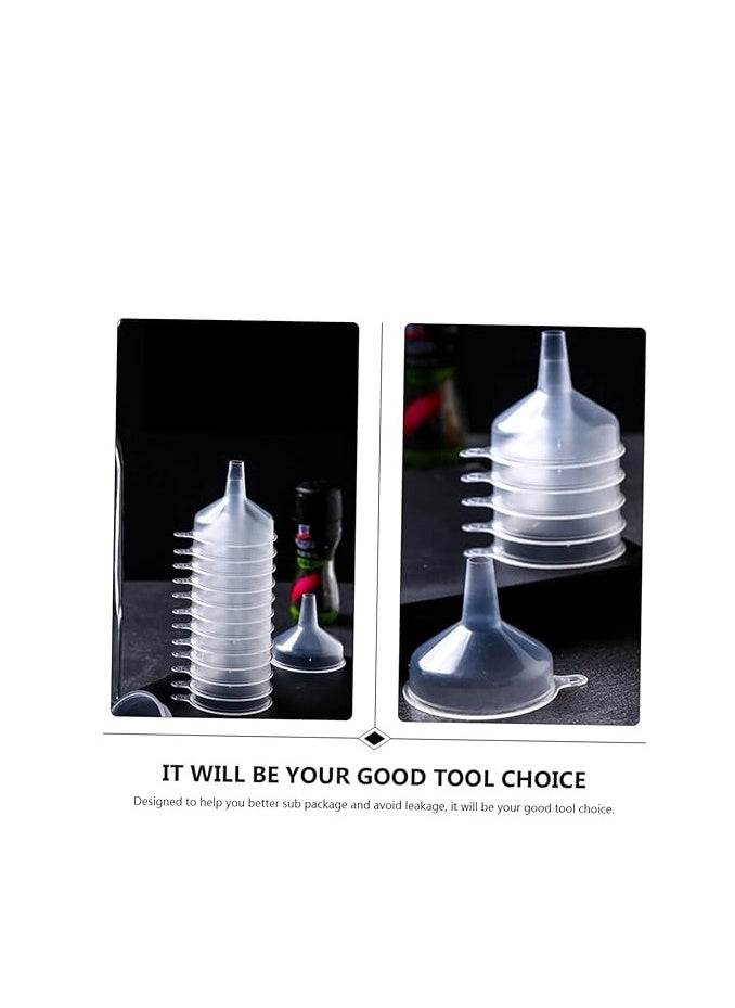 Generic 12-piece Mini Plastic Funnel Transparent Mini Plastic Funnel Liquid Filling Clear Plastic Travel Mini Funnel for Small Samples of Perfume Emulsion  - Image 5