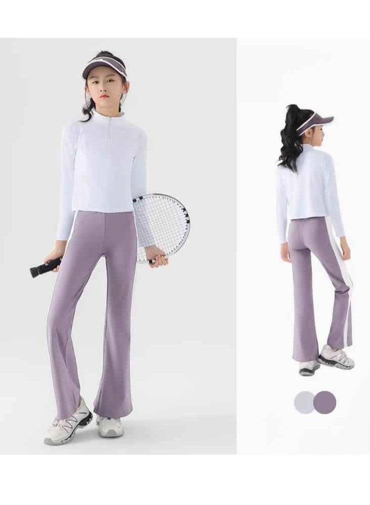 Children's Quick Drying Clothes Yoga Badminton Tennis Training Hooded Long Sleeved Sports Suit  - Image 1