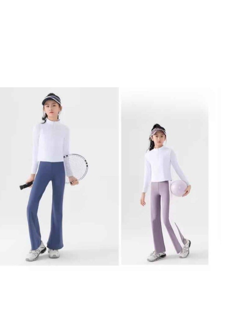 Children's Quick Drying Clothes Yoga Badminton Tennis Training Hooded Long Sleeved Sports Suit  - Image 4