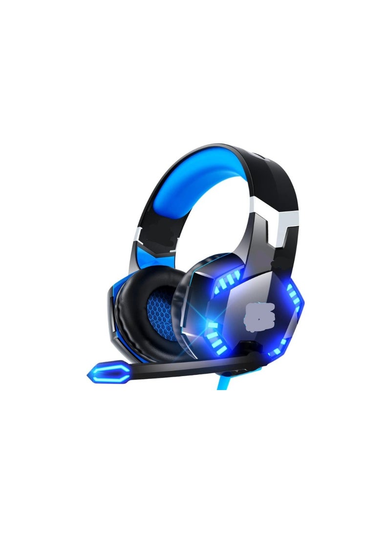 G2000 Gaming Headset – Surround Sound Over-Ear Headphones with Noise Cancelling Mic & LED Lights – Compatible with PS5, PS4, Xbox, PC, Laptop & Switch 
