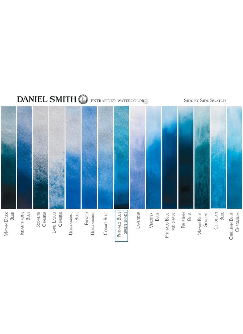 Daniel Smith - Daniel Smith 284610077 Extra Fine Watercolors Tube, 5ml, Phthalo Blue (Green Shade) - Image 1