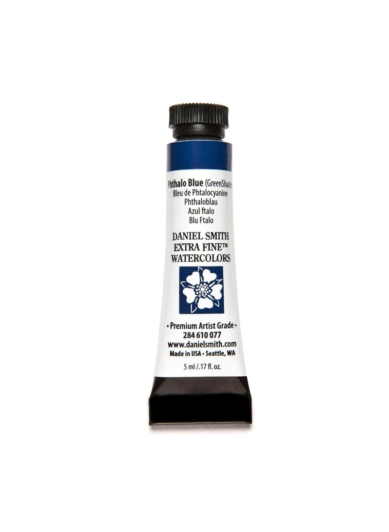 Daniel Smith - Daniel Smith 284610077 Extra Fine Watercolors Tube, 5ml, Phthalo Blue (Green Shade) - Image 1