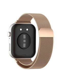Generic Milanese Stainless Steel Replacement Band Compatible with Huawei Fit 3 Watch, Magnetic Stainless Steel Mesh type strap (Gold)  - Image 2