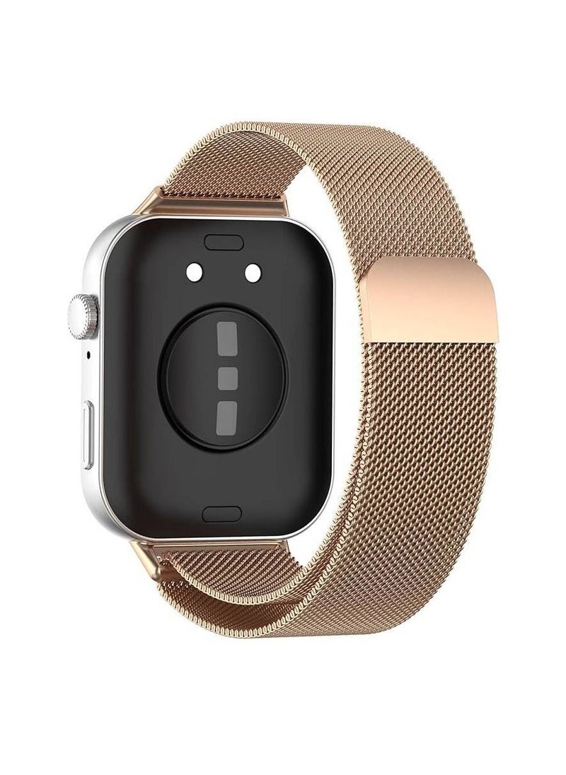 Generic - Milanese Stainless Steel Replacement Band Compatible with Huawei Fit 3 Watch, Magnetic Stainless Steel Mesh type strap (Gold) - Image 1