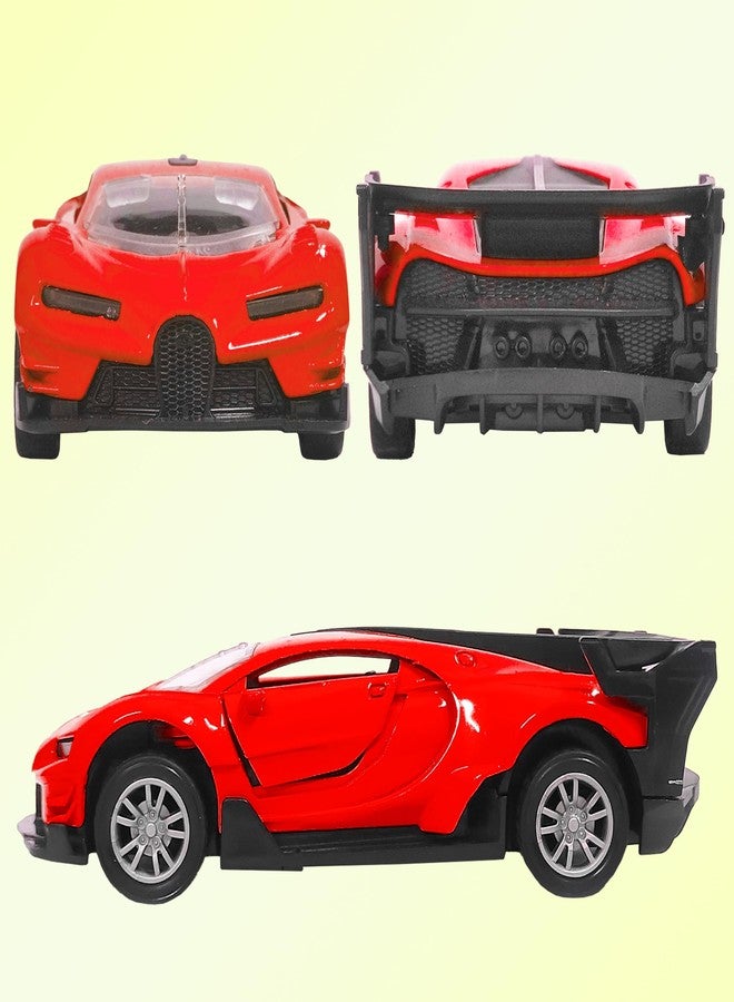 VGRASSP 1:32 Scale Mini Die Cast Pull Back Action Car Toy for Kids with Rubber Tires, Realistic Design Openable Doors - Off-Road Scale Model - Color As Per Stock (Bugatti) - Image 5