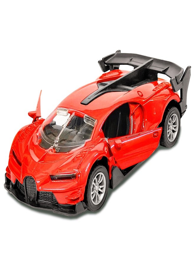 VGRASSP 1:32 Scale Mini Die Cast Pull Back Action Car Toy for Kids with Rubber Tires, Realistic Design Openable Doors - Off-Road Scale Model - Color As Per Stock (Bugatti) - Image 1