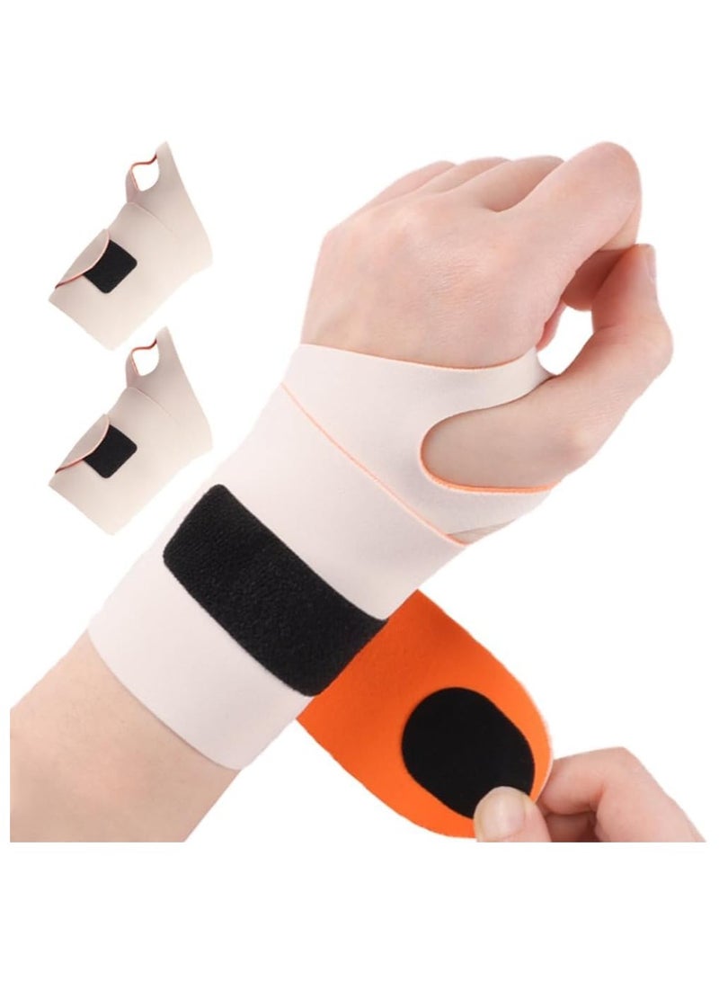 DELGREEN 2 PCS Ultra Thin Wrist Brace for Carpal Tunnel, Massage with Raised Spots Elastic Wrist Wraps for Arthritis and Tendonitis, Wrist Straps Support, Pain Relief, Compression and Support for Fitness Enthusiasts - Image 1