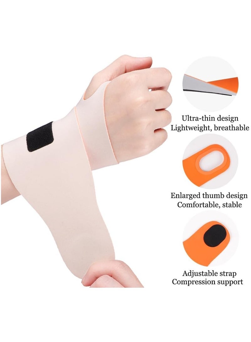 DELGREEN 2 PCS Ultra Thin Wrist Brace for Carpal Tunnel, Massage with Raised Spots Elastic Wrist Wraps for Arthritis and Tendonitis, Wrist Straps Support, Pain Relief, Compression and Support for Fitness Enthusiasts - Image 2