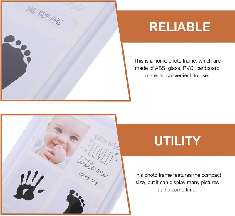 Newborn Hand and Footprint Keepsake Frame White Milestone Picture Frame for Newborns Nursery Decor - Image 3